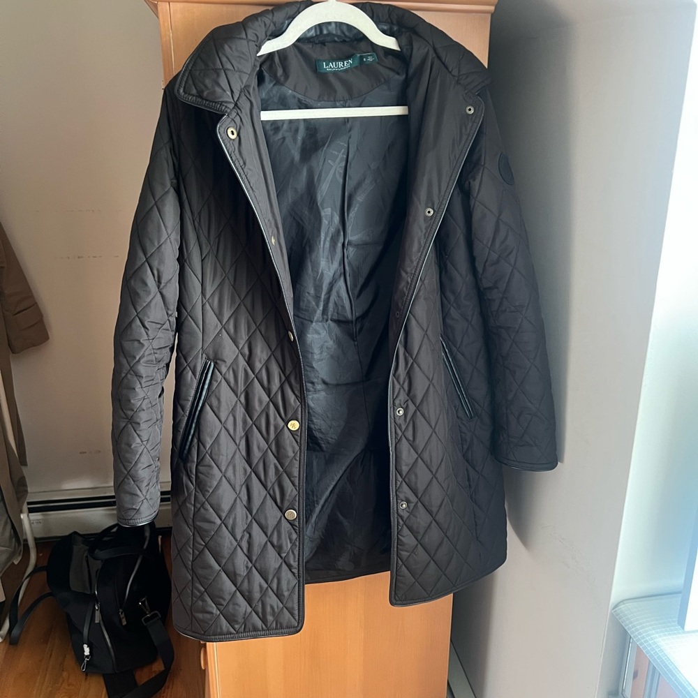 NWOT Lauren Ralph Lauren Black Quilted Coat